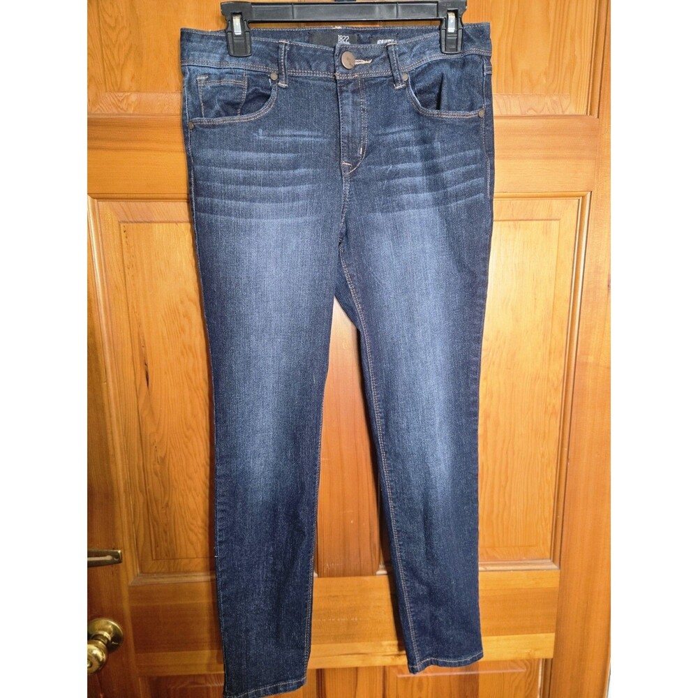 1822 Denim Adrianna Skinny Jeans Womens 10 Blue Dark Wash Stretch Mid Rise